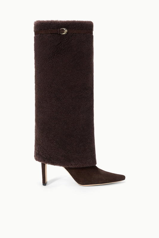 STAUD Wally Foldover High Heel Boot Espresso