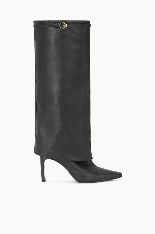 STAUD Wally Foldover High Heel Boot Black
