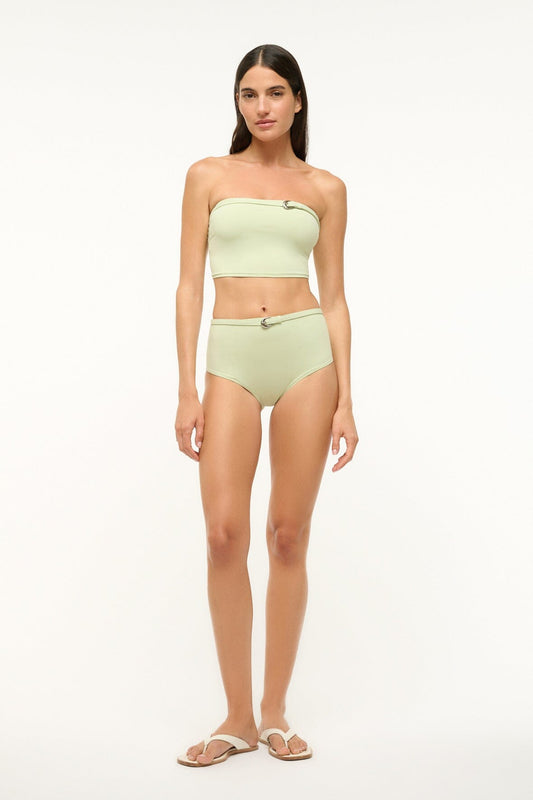 STAUD Belted Wailea Bikini Bottom Pale Jade