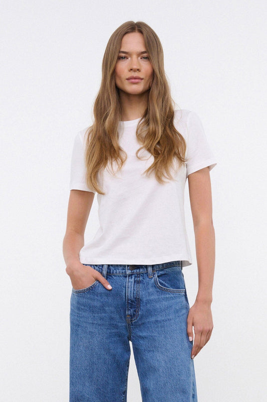 STAUD Crew Neck T Shirt - White