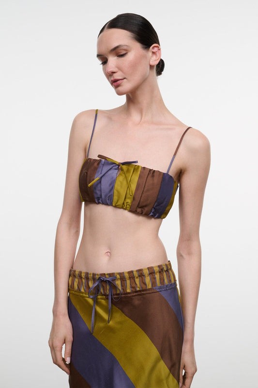STAUD Sade Silk Top Sienna Stripe