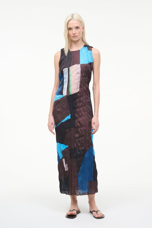 STAUD Mizu Dress Blue Prism