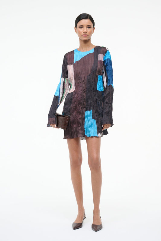 STAUD Kona Dress Blue Prism