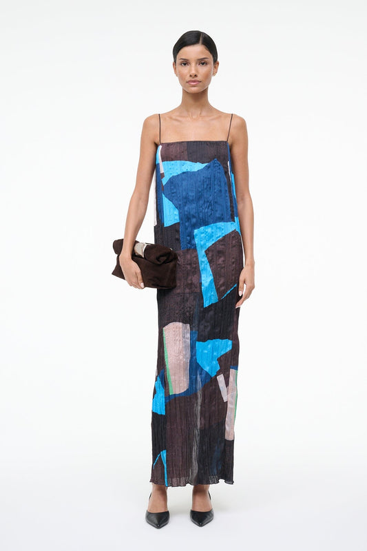 STAUD Mae Dress Blue Prism