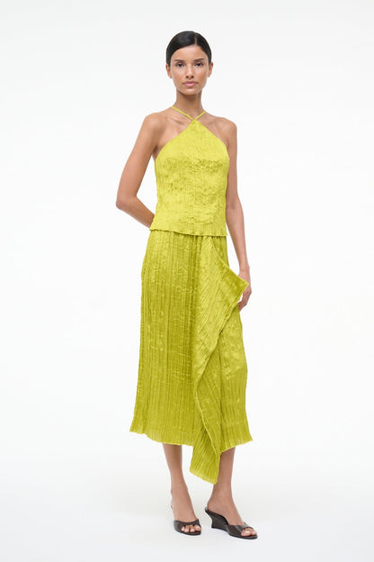 STAUD Mai Skirt Chartreuse