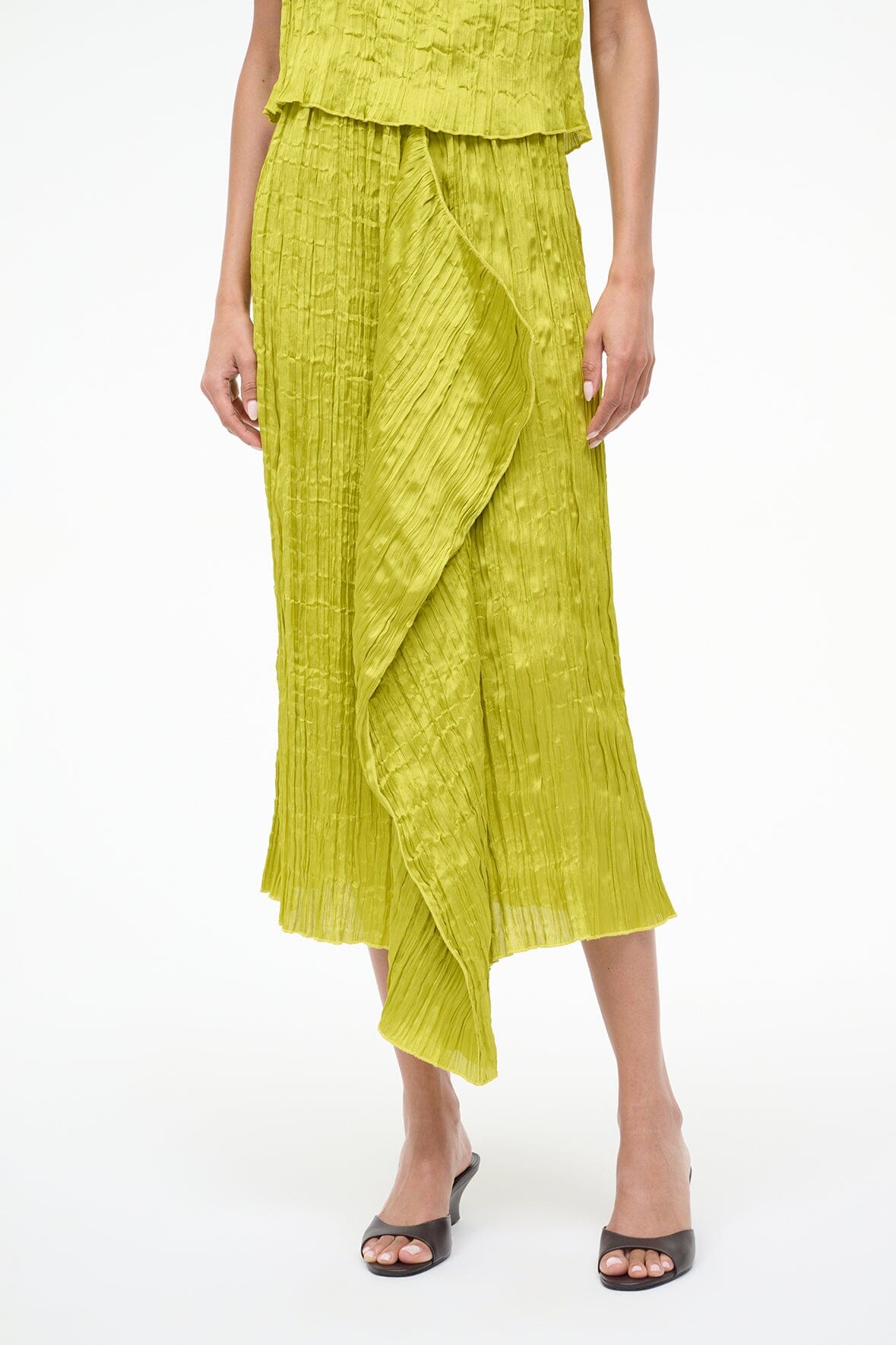 STAUD Mai Skirt Chartreuse