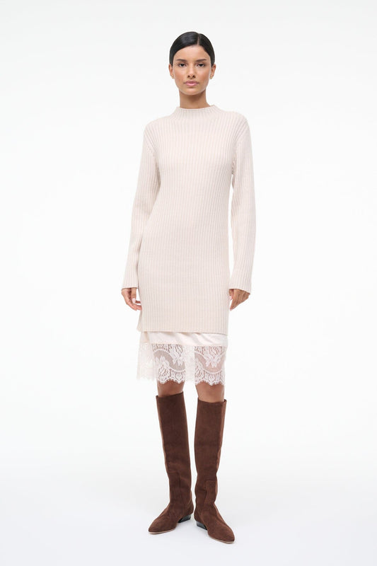 STAUD Willow Sweater Dress Ecru