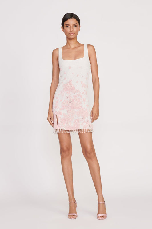 STAUD Le Sable Dress Ivory Cherry Blossom Toile