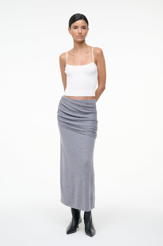 STAUD Wilma Skirt Heather Grey