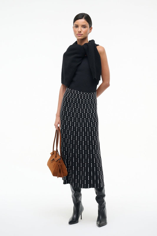 STAUD Lena Skirt Black Geo