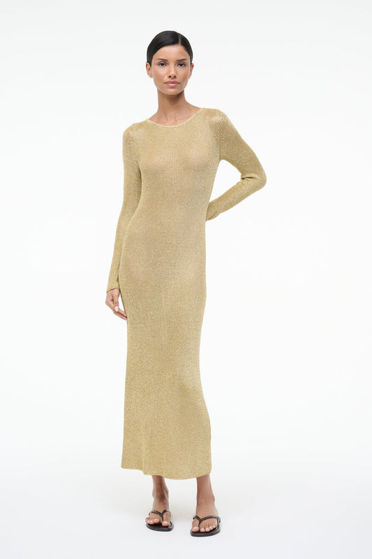 STAUD Nikitta Dress Gold