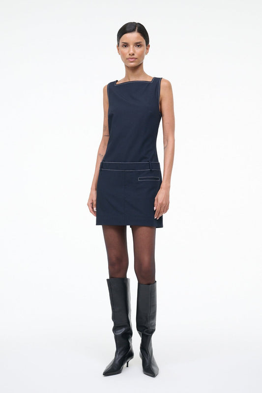 STAUD Skyla Dress Navy