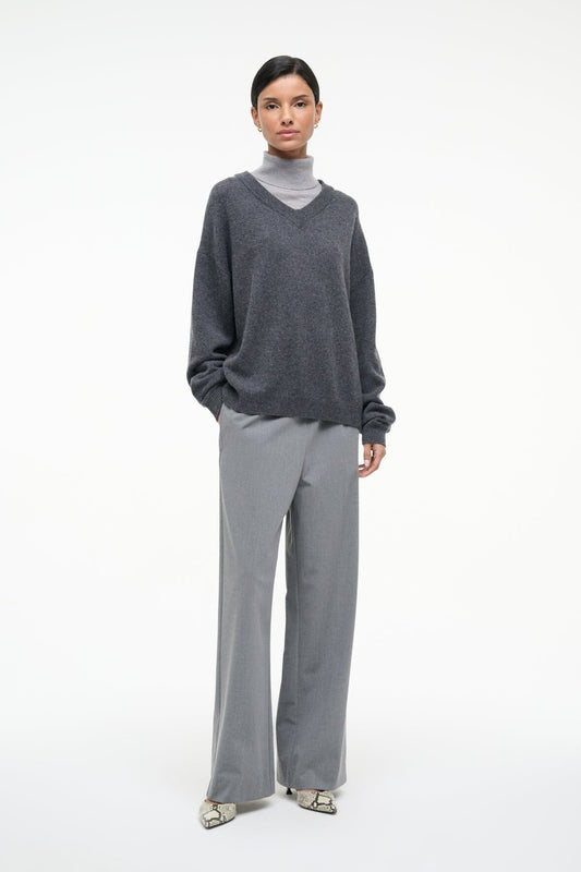 STAUD Doris Cashmere Sweater Charcoal