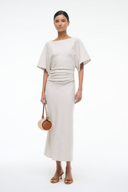 STAUD Amelie Linen Dress Natural