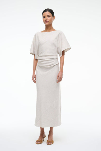 STAUD Amelie Linen Dress Natural