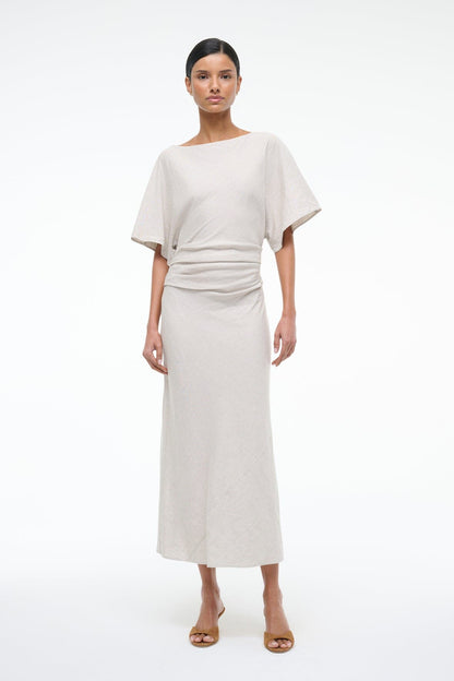 STAUD Amelie Linen Dress Natural
