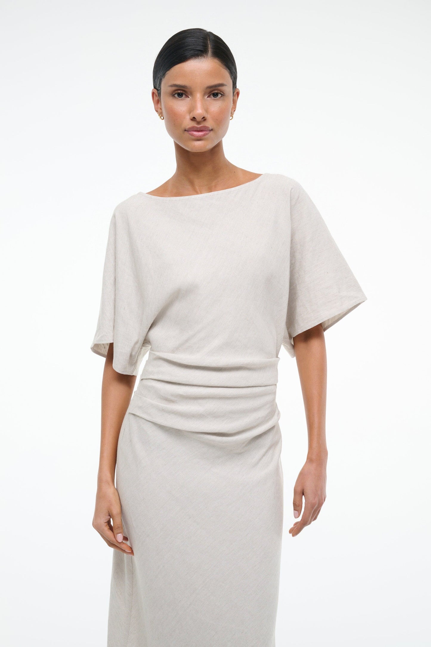 STAUD Amelie Linen Dress Natural