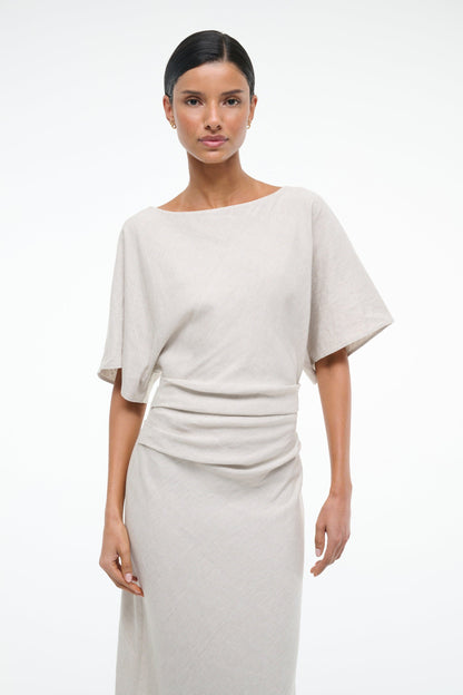 STAUD Amelie Linen Dress Natural