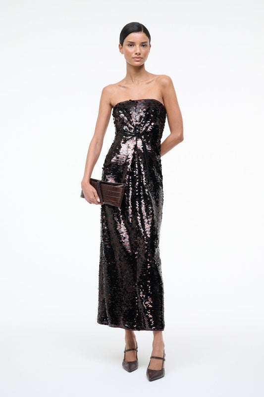 STAUD Cece Dress Espresso Black