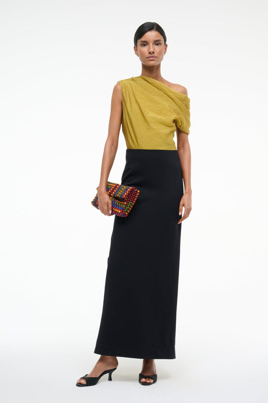 STAUD Topaz Dress Chartreuse/Black