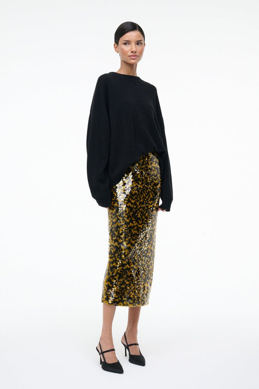 STAUD Ciara Skirt Turmeric Black