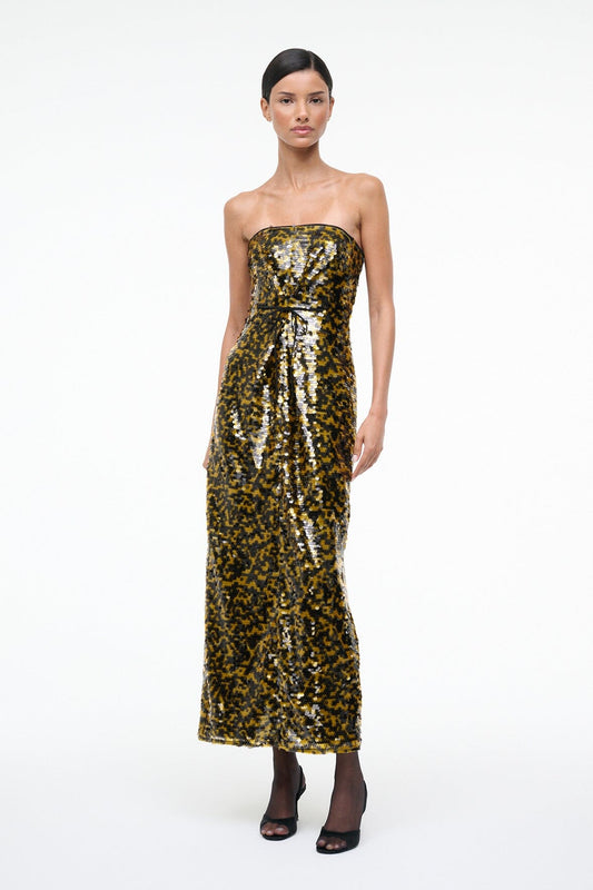 STAUD Cece Dress Turmeric Black