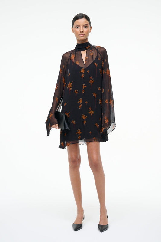 STAUD Esther Mini Dress Autumn Night