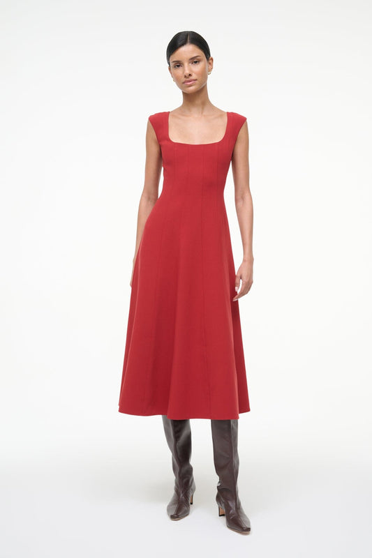 STAUD Charlotte Dress Rouge