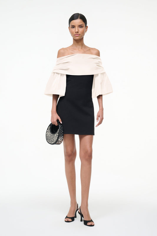 STAUD Harper Dress Black Ivory