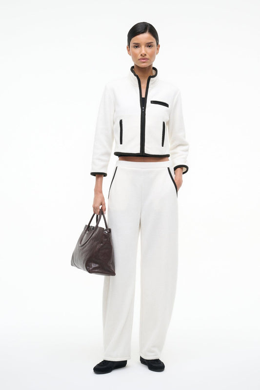 STAUD Jeter Jacket Ivory Black