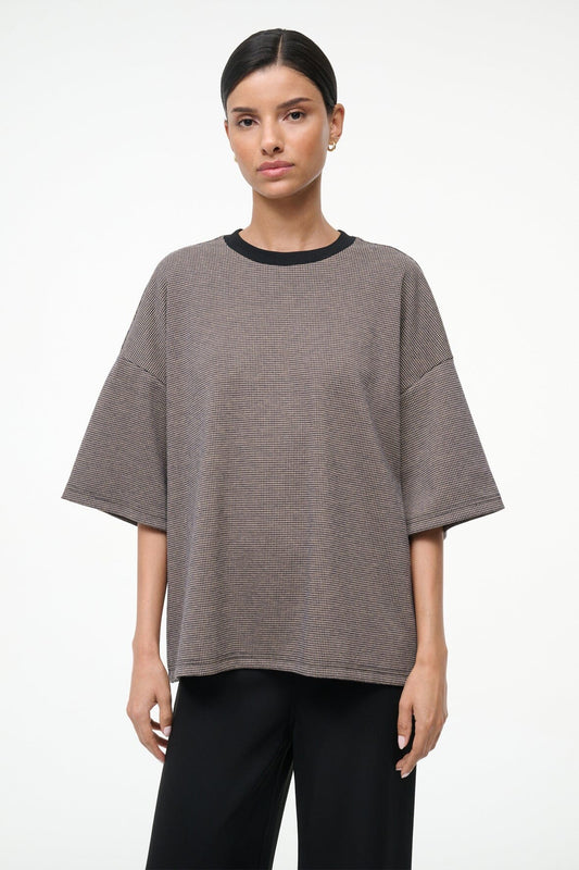 STAUD Capsule Top Houndstooth