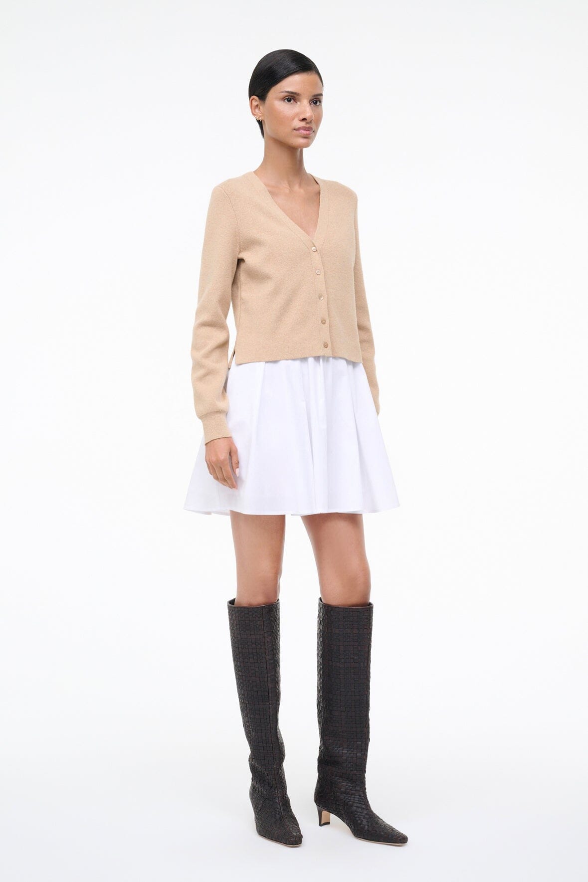 STAUD Milo Dress Wheat White