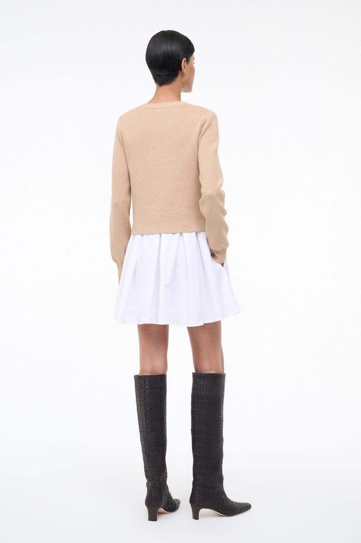 STAUD Milo Dress Wheat White