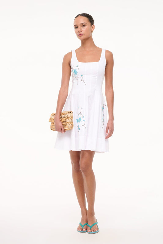 STAUD Mini Wells Dress Dandelion White