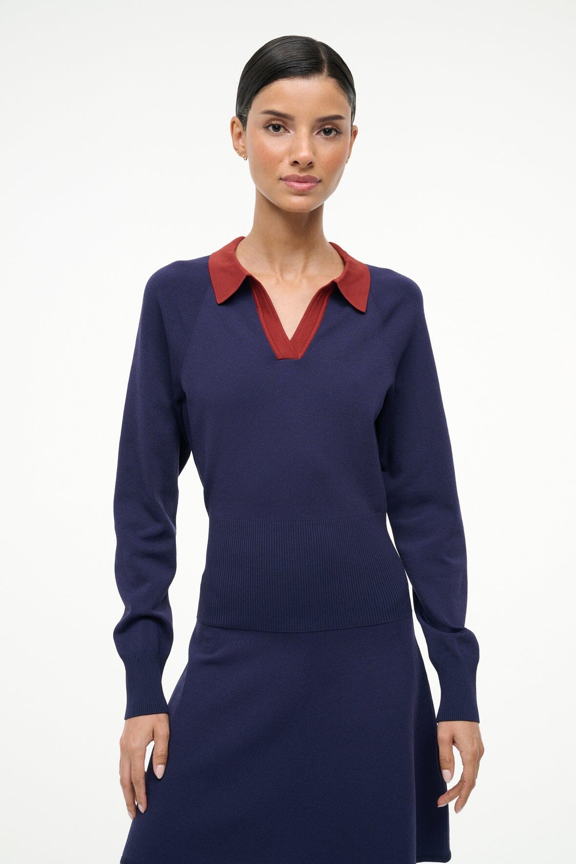 STAUD Gene Dress Navy Sangria