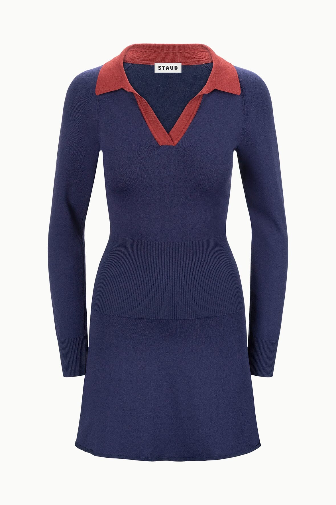 STAUD Gene Dress Navy Sangria