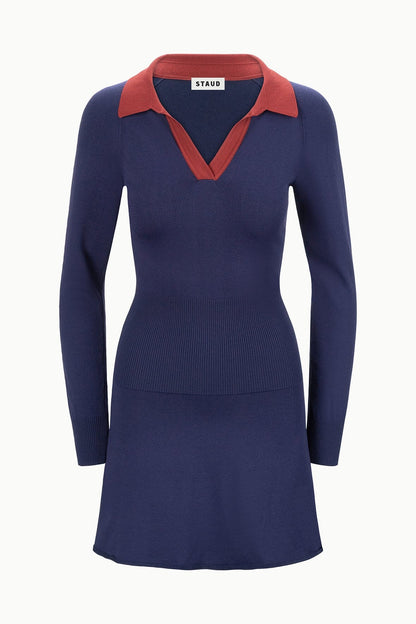 STAUD Gene Dress Navy Sangria