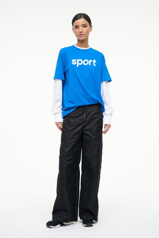 STAUD Junior Long Sleeve Tee Varsity Blue White