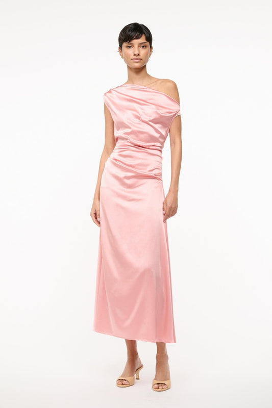 STAUD Phare Silk Dress Rose