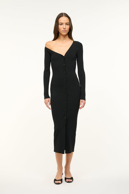 STAUD Craftsman Sweater Dress Black