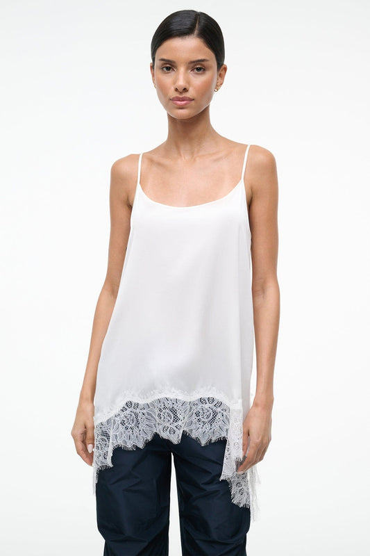STAUD Chloe Silk Cami Ivory